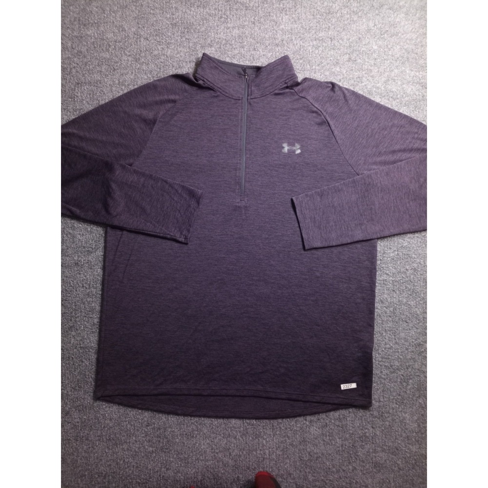 Under Armour HeatGear 1/4 Zip Pullover Mens XL Black Long Sleeve Loose Athletic